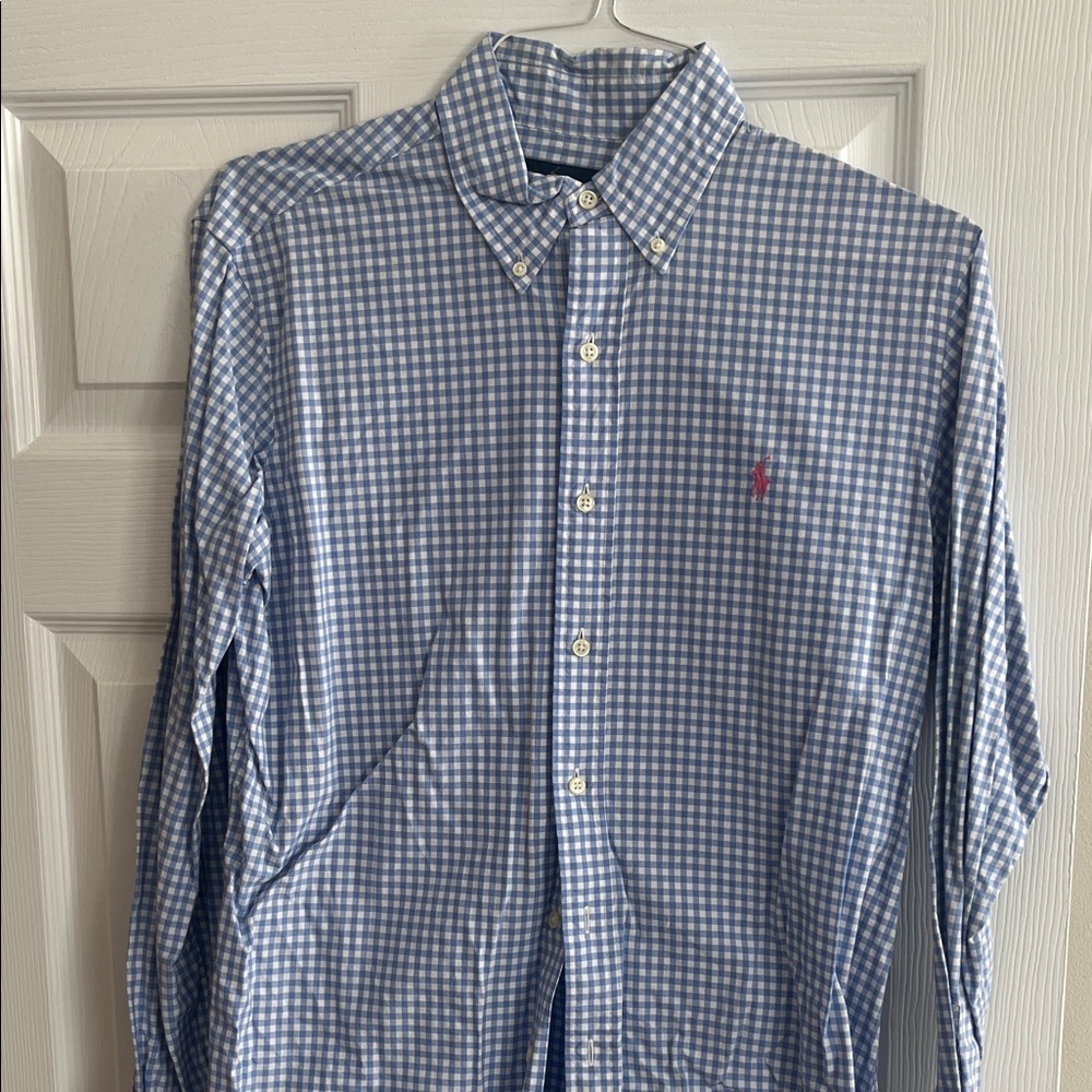 Ralph Lauren Blue and White Checkered Shirt